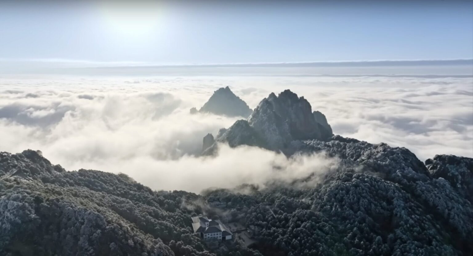 Cloudy drone view