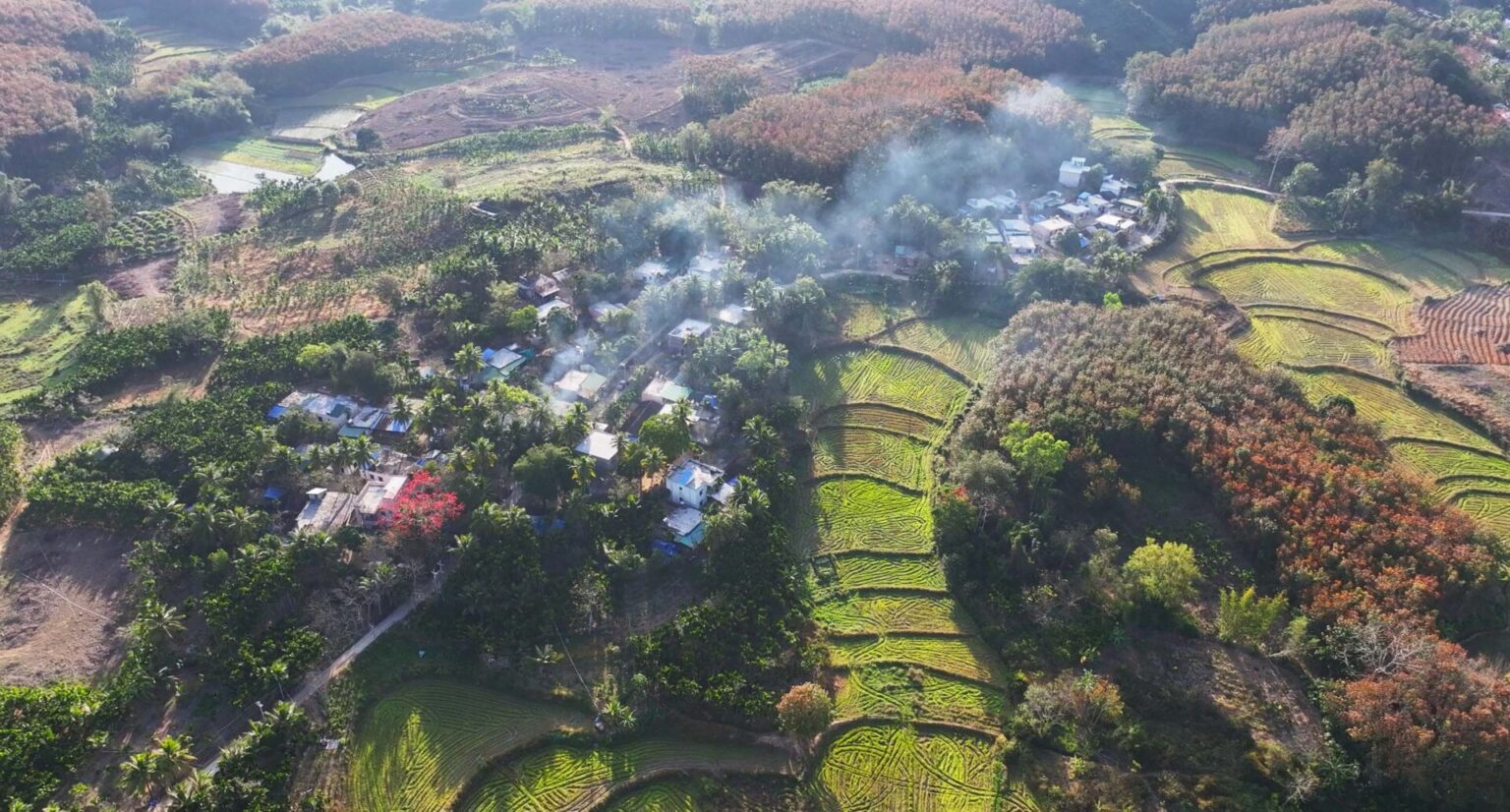 Village drone view