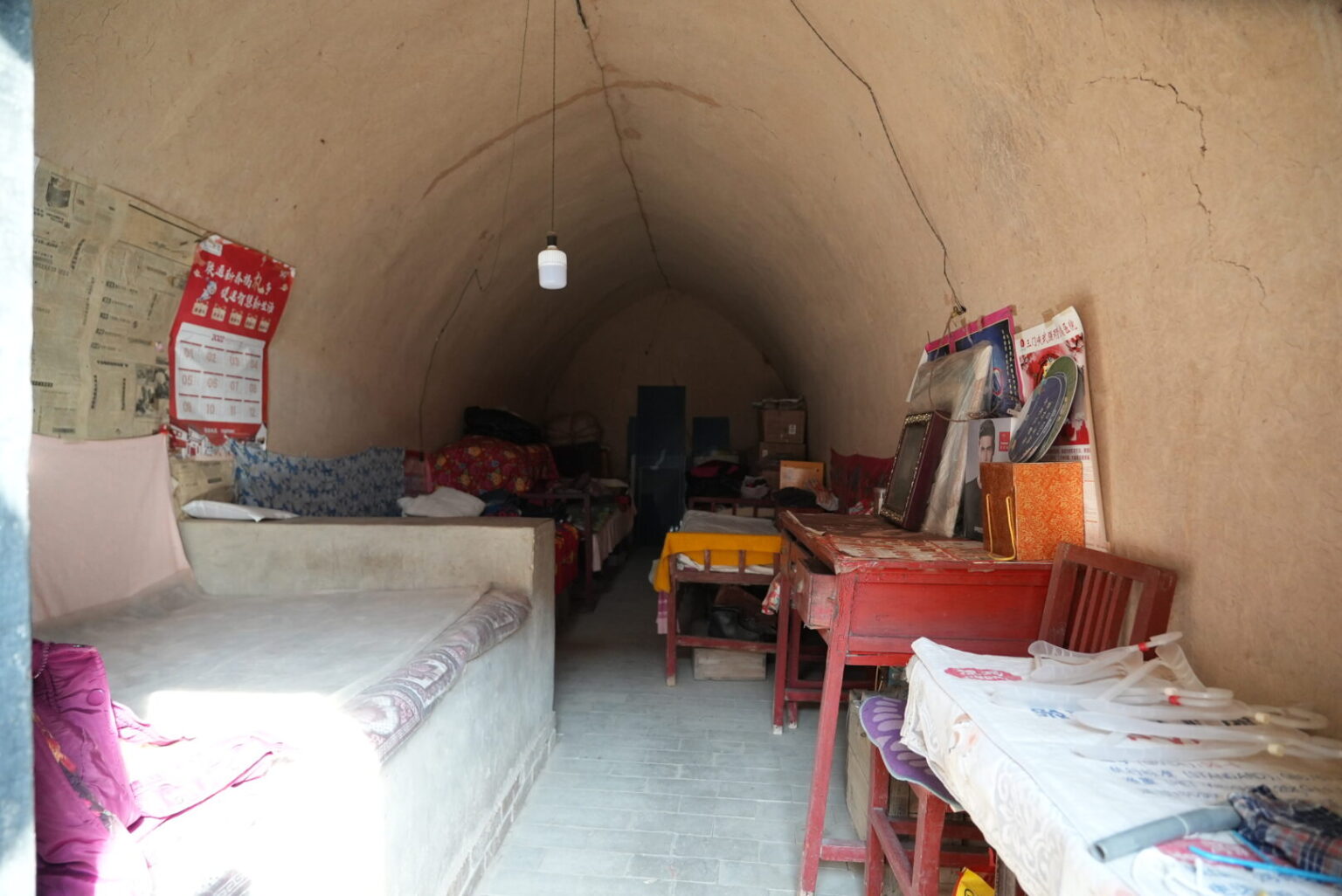 Living room of caved dwelling
