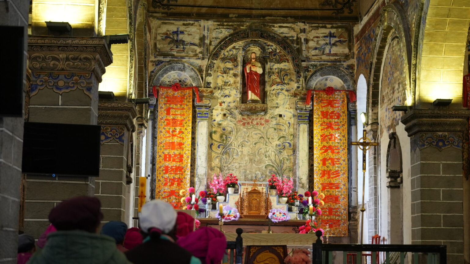 Inside the church