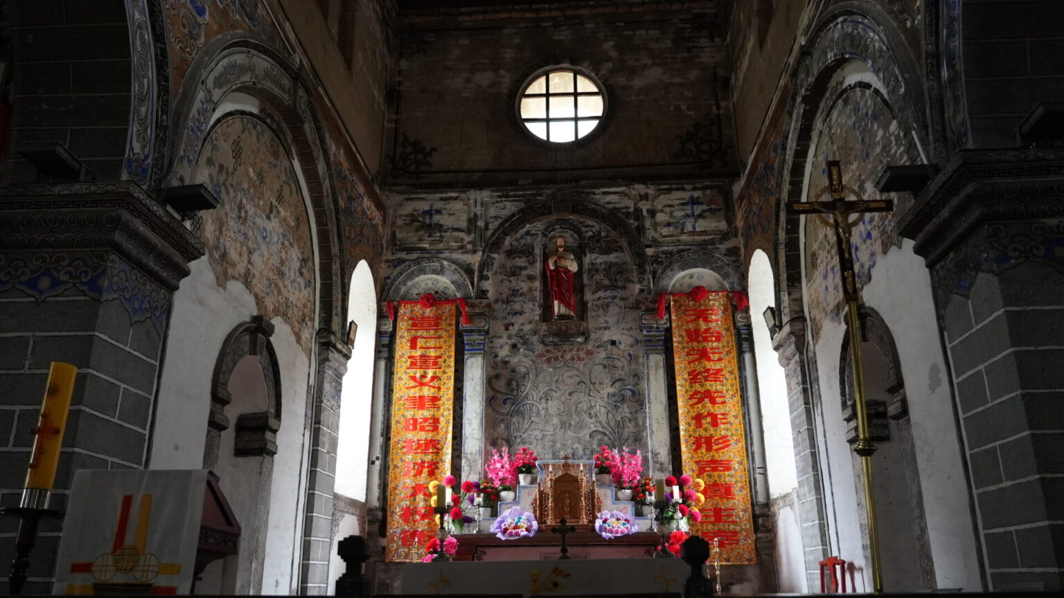 Inside the church