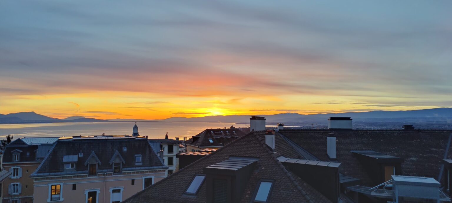Lausanne View over Lake Geneva